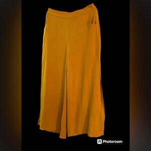 WIDE LEG MUSTARD PANTS WITH HIGH SIDE SPLITS- NWT